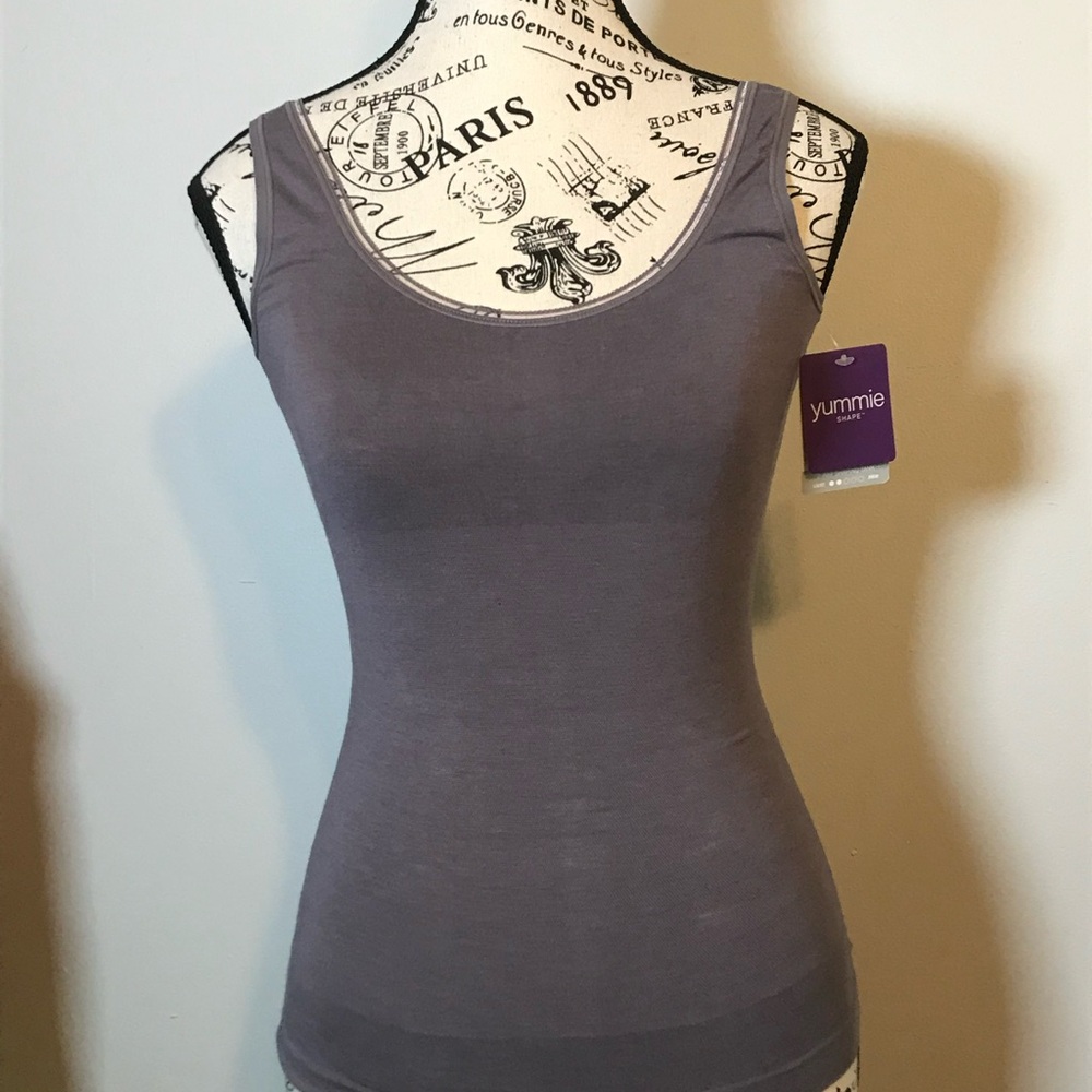 🩵NWT🩵 YUMMIE SHAPEWEAR 2 WAY TANK TOP HEATHERED PLUM SIZE S/M